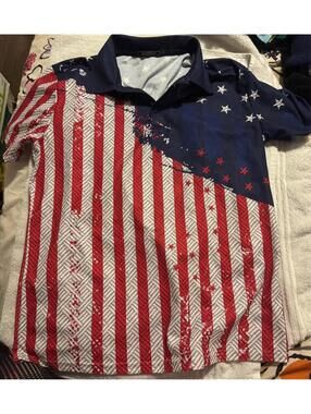 3 Men's Size Small USA Shirts - 2 Tees, 1 Polo - Like New